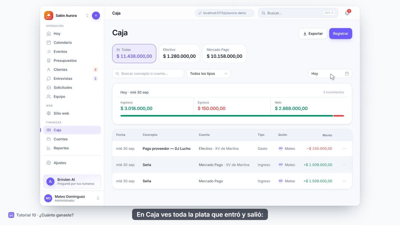 Tutorial 10: ¿Cuánto ganaste?